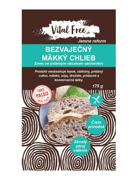 VITAL FREE PALEO BEZVAJEČNÝ MÄKKÝ CHLIEB 175g